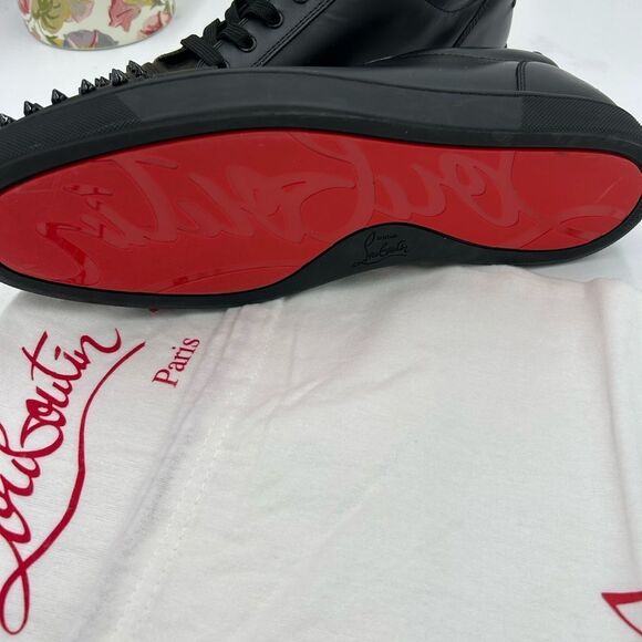 Men's Christian Louboutin, Louis Jr spiked sneakers size 47 made in Italy - Picture 8 of 9